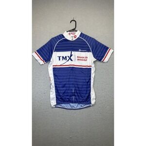 Apogee Cycling Jersey Mens Medium Blue White Full‎ Zip TMX Bourse de Montréal